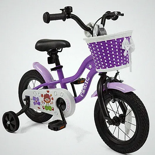 12 Inch Kids Bike with Training Wheels for Aged 3-4 Years Old - Magic Purple - C