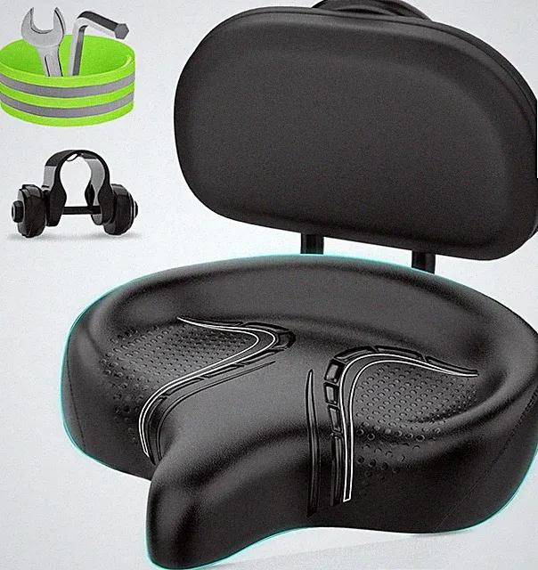 Comfortable Oversized Bike Seat with Backrest for Men & Women - Universal Fit