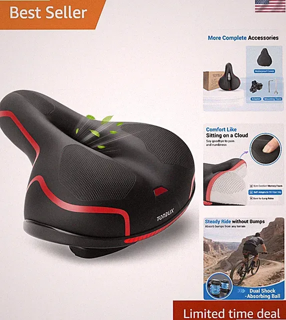 Ultimate Waterproof Bike Seat - Comfortable Memory Foam & Reflective Safety